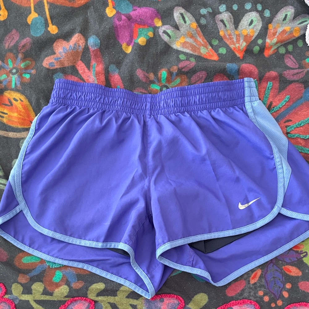 Nike Women's Athletic Shorts in Purple and Light Blue